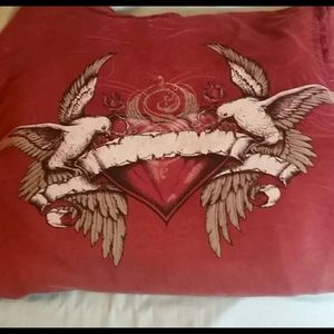 Sinful red/beige fadeout doves hoodie